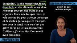 GCSE French Speaking: What do you like eating? Instructional Video