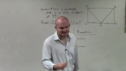Writing a two column proof using properties of rectangles for triangle congruence Instructional Video