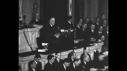 President Franklin D. Roosevelt asks Congress to approve foreign aid during his State of the Union Address to Congress News Clip