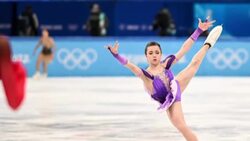 CLEAN : SLIDESHOW/Beijing 2022: Russian skater Kamila Valieva warms up for women's singles competition News Clip