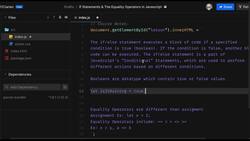 JavaScript Mastery from Zero to Hero - Prepare for Coding Interviews - If Else Statements in JavaScript and (in) Equality Operators Instructional Video