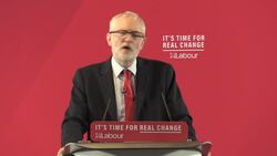 Jeremy Corbyn addresses crowd at Blackpool event News Clip