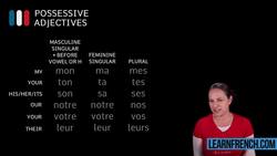 Possessive Adjectives: Feminine Singular Instructional Video