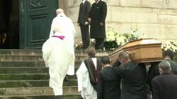 CLEAN : Celebrities attend Kate Barrys funeral News Clip
