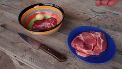 Salting a steak - Stock Video Stock Footage