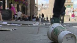 Litter piles in the street as strike continues in Edinburgh News Clip