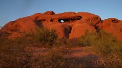 Famous hole in the rock, Papago Park,Phoenix,AZ Stock Footage