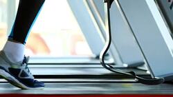 Exercising with prosthetic leg. Stock Footage