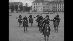 A variety of fancy French Cavalry moves at Saumur Cavalry School horse show in 1951 News Clip