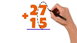 2-Digit Addition: What is 27 + 15? Instructional Video
