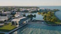 Northwestern University Campus Aerial Footage Stock Footage