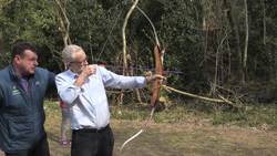 Corbyn tries archery and jumps in a canoe during youth project visit News Clip