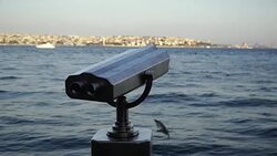 Sight place with a view to the sea Stock Footage