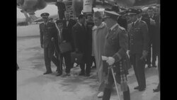 Sultan Mohammed Ben Youssef of Morocco and Spanish dictator Francisco Franco discuss independence of Morocco in Madrid News Clip