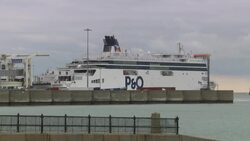 Stock shots P and O ferry docking at the Port of Dover News Clip