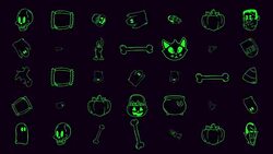 Halloween background animation with the pumpkins, skulls, coffins, ghosts Stock Footage