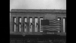 Shots of World War I Chateau-Thierry American Monument at its 1937 dedication in Belleau, France News Clip