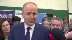 Micheal Martin arrives at Cork count for Irish General Election News Clip