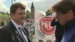 Gerard Batten interview at Democratic Football Lads Alliance demonstration News Clip