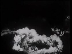Hiroshima bomb explosion, Harry S. Truman addressing camera, 1945 Stock Footage