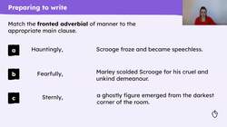 Writing paragraph two of the build up of 'A Christmas Carol' Instructional Video