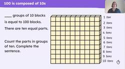 Composition of 100 in 10s and 1s Instructional Video