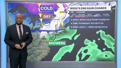 Slight sprinkle or flurry chance today,  spotty rain possible for rest of workweek News Clip