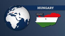 Earth Sphere Map and Hungary Country Map with National Flag Stock Footage
