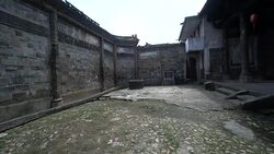 Buildings and lifestyles in Yiqian Old town, Guangchang County Stock Footage