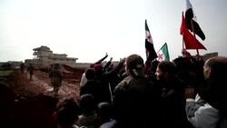 CLEAN : Syrians in Idlib town rally behind rebel backer Turkey News Clip