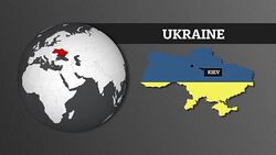Earth Sphere Map and Ukraine Country Map with National Flag Stock Footage