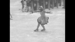 Sonja Henie skates as Perry Dring and his orchestra plays during 1932 Winter Olympics News Clip