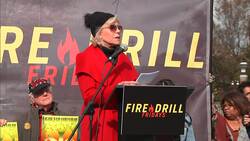 Jane Fonda and ice cream moguls Ben and Jerry hold rally in front of U.S. Capitol for climate change action during 'Fire Drill Fridays' News Clip