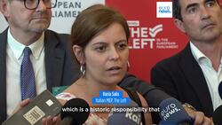 Activist and MEP Ilaria Salis makes first appearance in Brussels following release News Clip