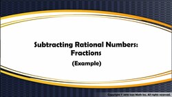 Subtracting Rational Numbers Fractions (Example) Instructional Video