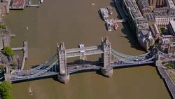 Aerial View of Tower Bridge, London, UK. 4K Stock Footage