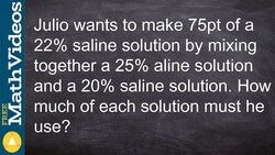 Mixture problem Instructional Video