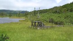 Panoramic view of Lake Rausu, Shiretoko National Park in Hokkaido Stock Footage