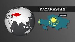 Earth Sphere Map and Kazakhstan Country Map with National Flag Stock Footage