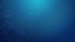 Blue Abstract Moving digital medical science plexus chain with glowing impulses research. For visuals, biology, biotechnology, chemistry, science, Medicine, cosmetics. Seamless Loop Animation Stock Footage