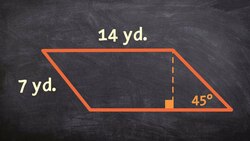 Use 45 45 90 triangle to determine the height for the area of a parallelogram Instructional Video
