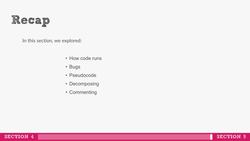 Describe computer programming : Section Recap Instructional Video