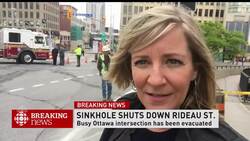 Growing sinkhole shuts down Rideau Street in Ottawa News Clip