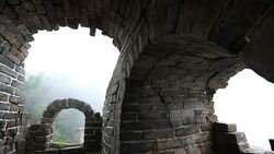 Part of Great wall landmark in China Stock Footage