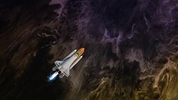 Nebula and Spacecraft Stock Footage