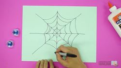 Arts and Crafts: How to make a Glitter Glue Spider Web for Halloween Instructional Video