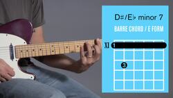 E Flat Minor 7 / D Sharp Minor 7 Barre Chord on Guitar Instructional Video