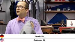 Dialoge im Kleidergeschäft: Hemd, Hose, und Schuhe kaufen Instructional Video