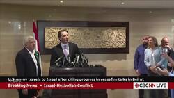 U.S. envoy travels to Israel after citing progress in ceasefire talks in Beirut News Clip