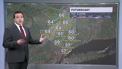 Sunny in the 60s today, light showers expected tomorrow morning News Clip